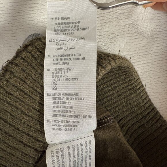 Abercrombie and Fitch Jogger Men Size M Gray Sweatpants Snap Closure 100% Cotton - Picture 8 of 12